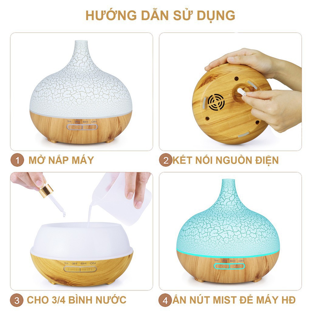 Máy xông tinh dầu MX03 550ML (BH 18THÁNG) có REMOTER,thay thế đèn ngủ,giúp khử mùi,thơm phòng,đuổi muỗi