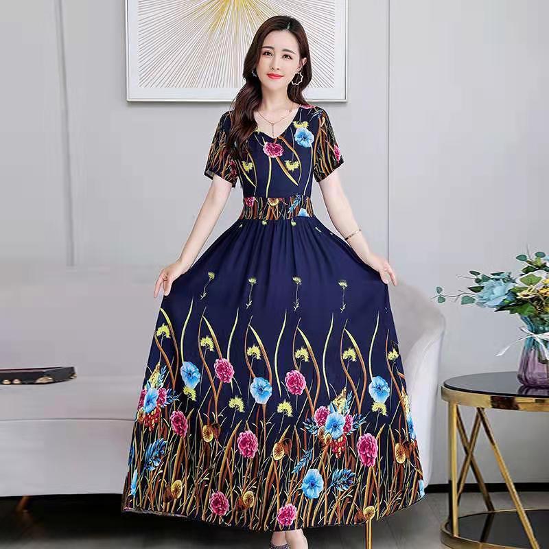 Đầm Giả Lụa Thời Trang Thanh Lịch Cho Phụ Nữ Trung Niên | BigBuy360 - bigbuy360.vn