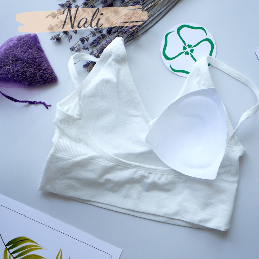 Áo bra thun len tăm, áo bra hở vai khoét lưng chữ u tập gym yoga NL016 | BigBuy360 - bigbuy360.vn