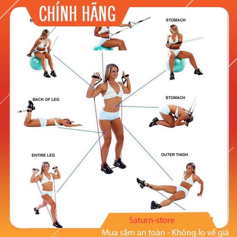 ( Giá rẻ hủy diệt) -  Dây tập gym tại nhà, dây đàn hồi tập gym, tập gym tại nhà, Bộ 5 Dây Đàn Hồi Tập Thể Hình, Bộ dây t