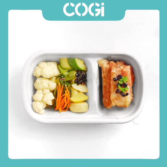 50 hộp bã mía dài 2 ngăn kèm nắp nhựa pet hoặc nắp bã mía 750ml dùng 1 lần chính hãng cogi đựng cơm văn phòng