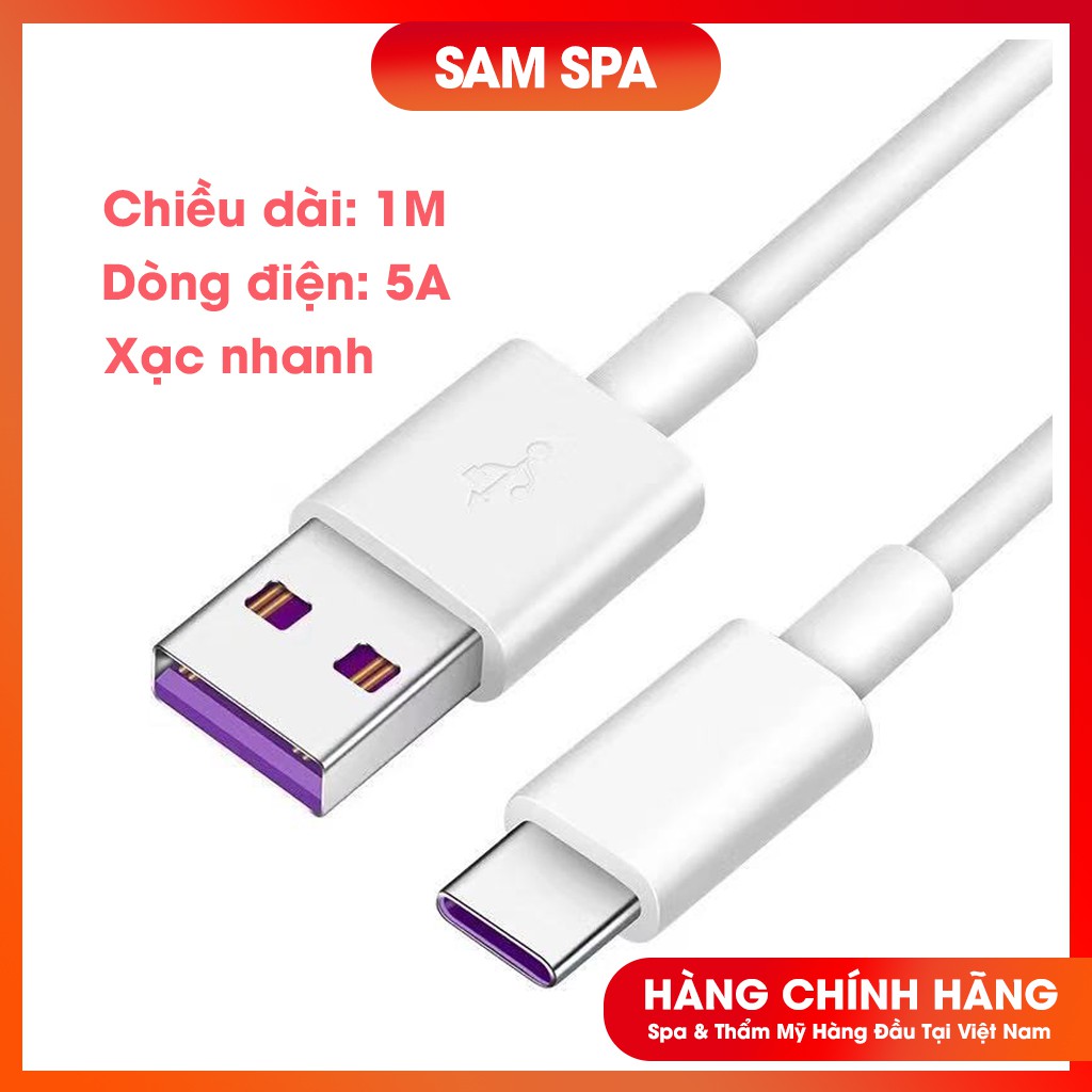 Dây Cáp Sạc Type C Màu Trắng Dài 1 Met