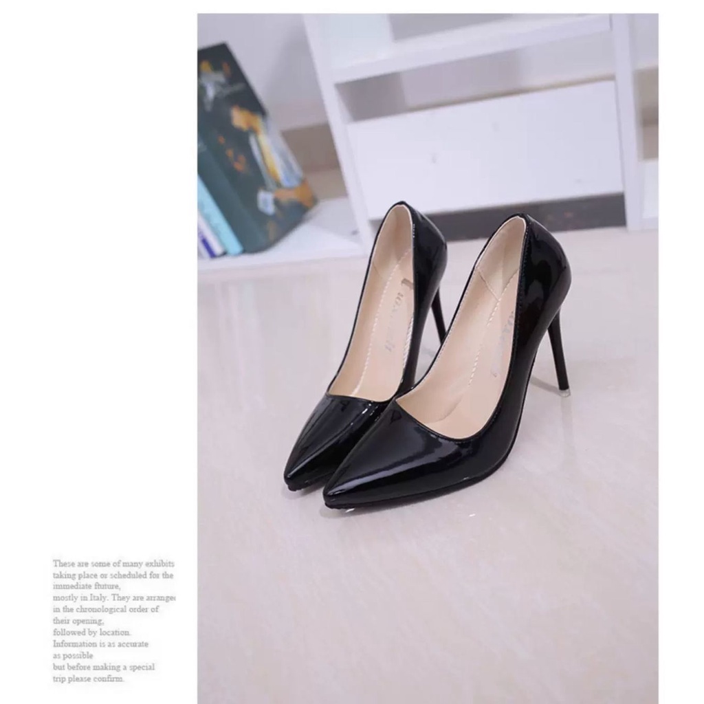Giày Cao Gót Da Bóng Mũi Nhọn Miệng Nông Thời Trang Mùa Thu 2022 Cho Nữ