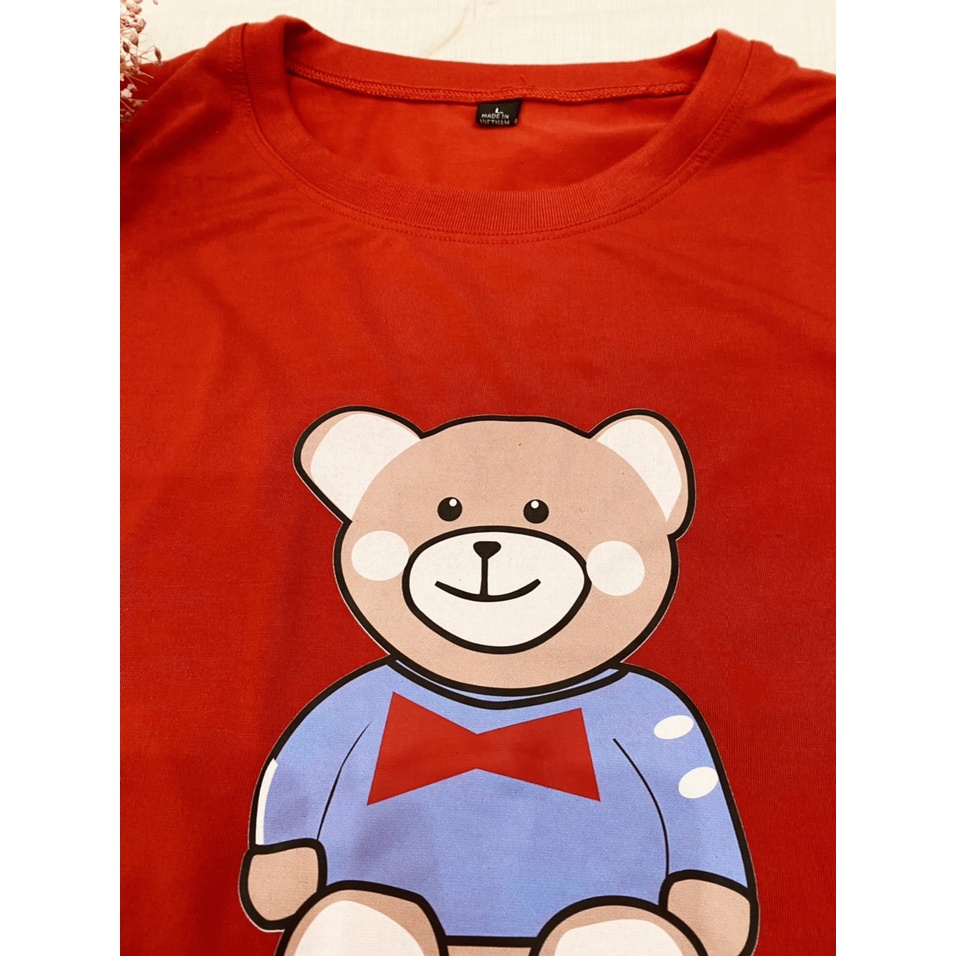 Áo phông gia đình ngộ nghĩnh gấu  bear cute đỏ 3/4/5 người. Cam kết chất đẹp. Family store