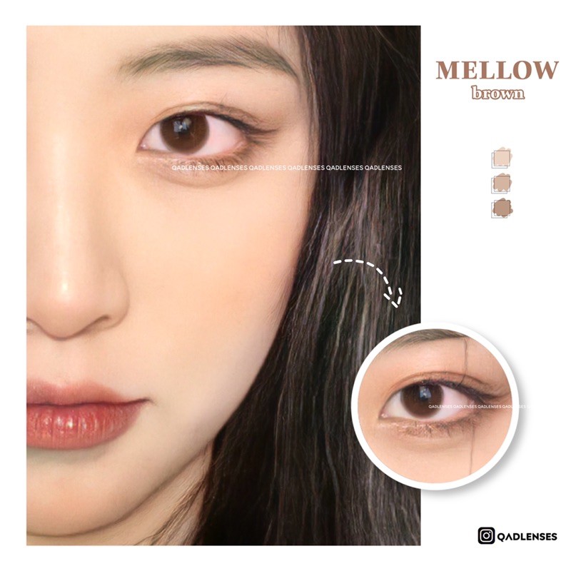 Mellow Brown Lens Khay nâu không lộ 1 xíu xiu - Kính áp tròng