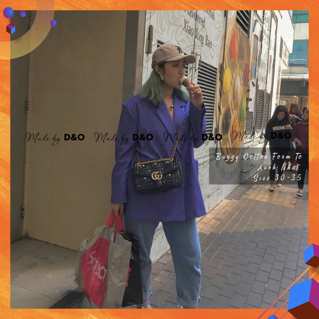 [Size 30-36] Quần Baggy Cotton Bigsize Nữ, Xanh Đá/ Đậm Trơn, Lưng Cao Trên Rốn, Không Giãn