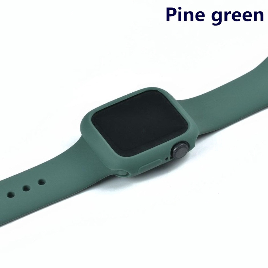Vỏ Silicone màu trơn bảo về toàn diện cho Apple Watch 4 5 SE 6 40MM 44MM iWatch 3 2 1 42MM 38MM