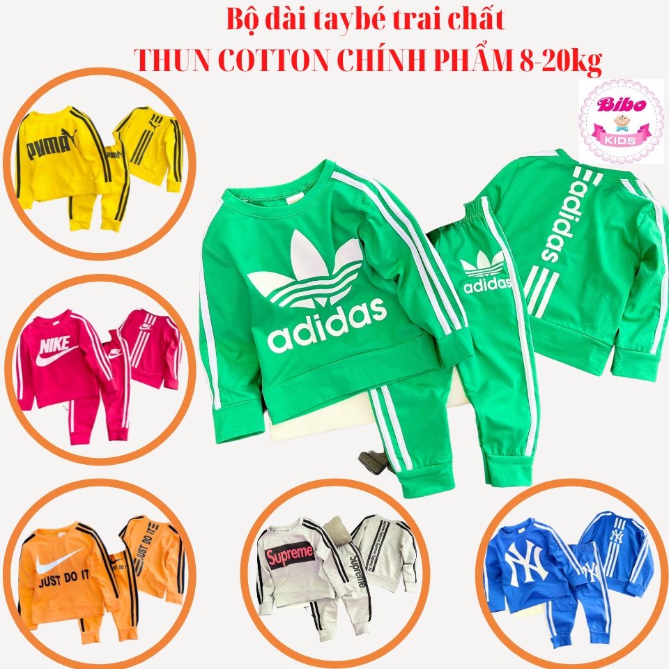 (8-20kg)Đồ bộ dài tay thể thao bé trai chất thun cotton borip xuất xịn -Bộ quần áo dài tay thu đông bé trai