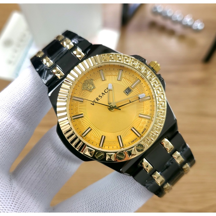 Versace Đồng Hồ quartz Chất Liệu Thép Không Gỉ Thời Trang Cho Nam