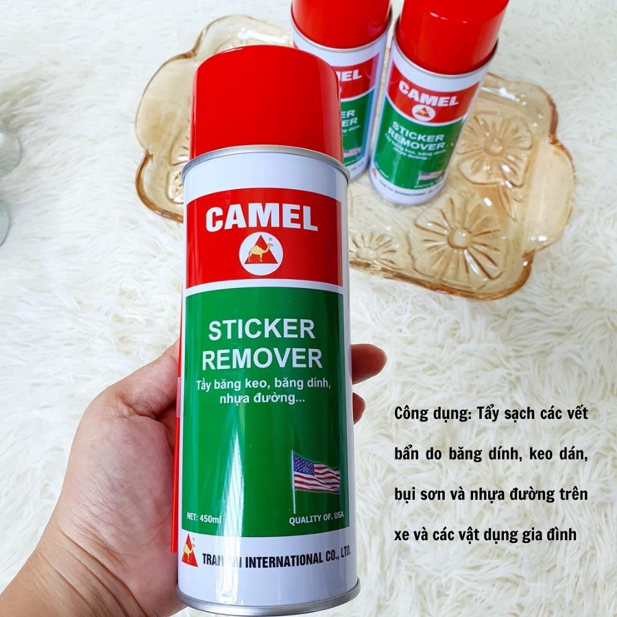 Chai xịt Tẩy Keo, Tẩy Băng Dính, Nhựa Đường Camel 450ml
