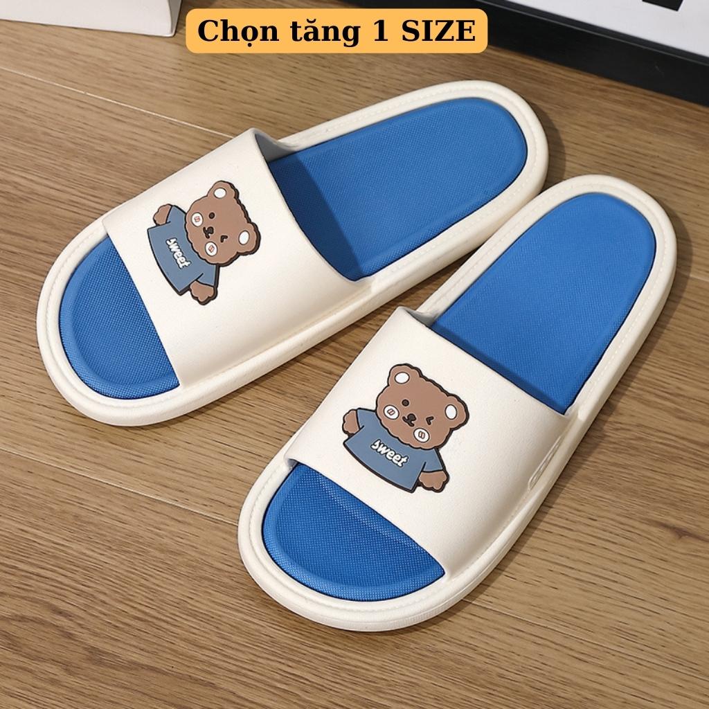 Dép quai ngang Hàn Quốc hình gấu Sweet mềm êm CHỌN TĂNG 1 Size