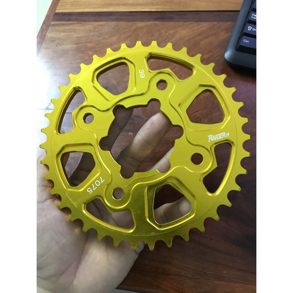 Dĩa nhôm CNC 39T gắn Raider FI