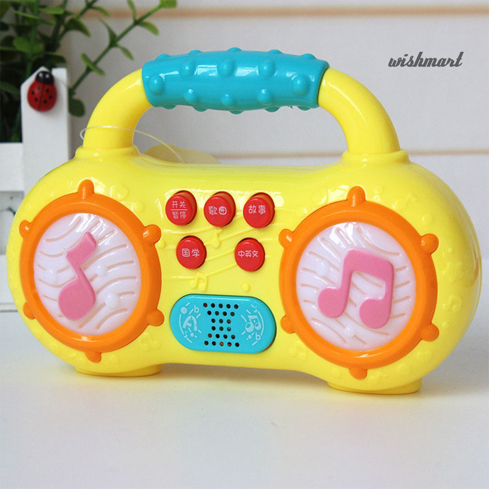 [Wish] Mini Multifunction Radio Music Story Poetry LED Light Educational Kids Toy Gift