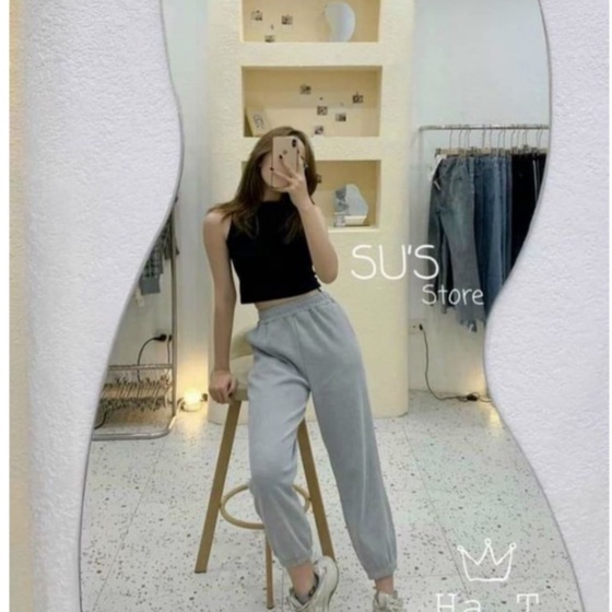 Quần nỉ Bom uniex-Jogger trơn cạp chun