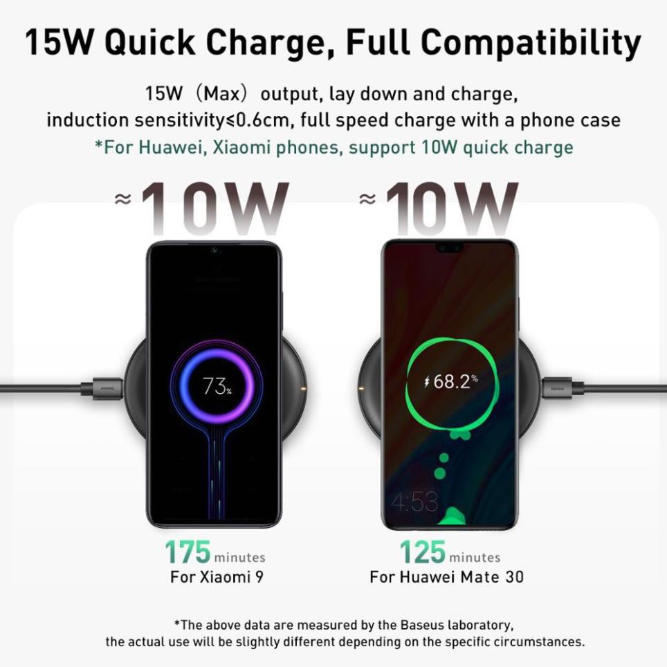 Đế Sạc Nhanh Không Dây Baseus 15w Cho Iphone 11 Pro X Xs Max Xr 8 Plus Samsung S9 S10 Huawei