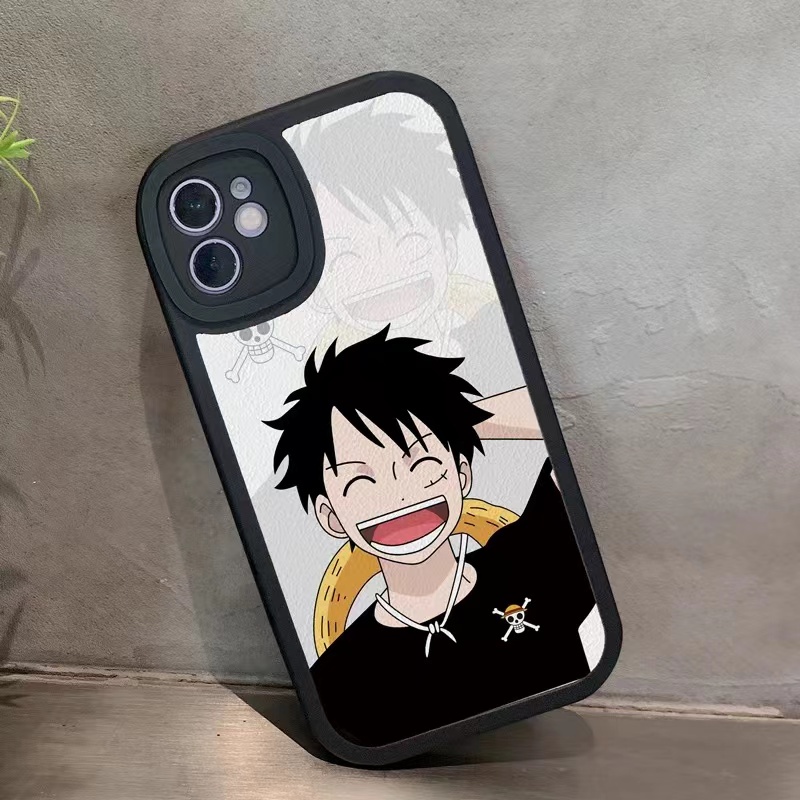 Realme C53 C55 C35 C31 C21 C15 C12 C25 C25S C21Y C25Y C20 C11 2021 Narzo 20 30A 9i 8 7 7I 6 6S C17 5i 5s 5 2 Pro C1 U1 X XT Cute Cartoon ONE PIECE Luffy Zoro All inclusive Black Shockproof Soft Phone Case oval lens protection Back Cover XPN 01