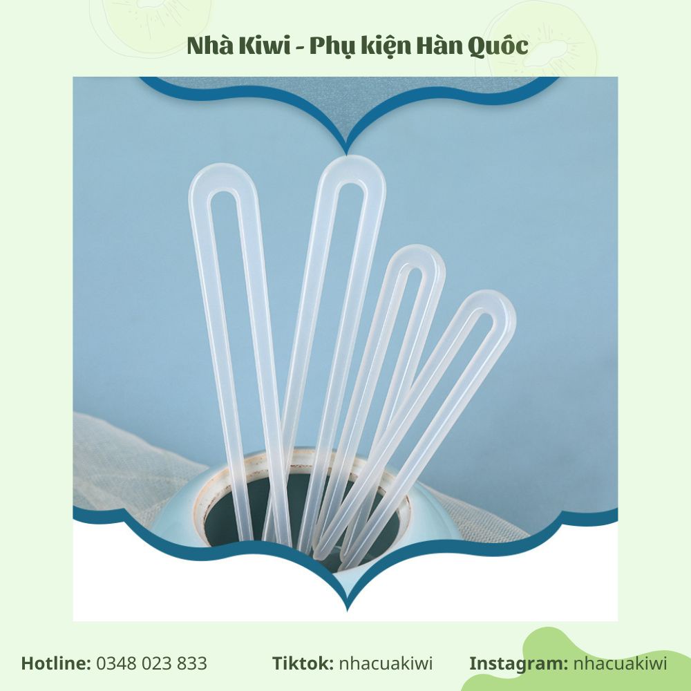 Trâm cài tóc nhựa hình chữ U phong cách tối giản