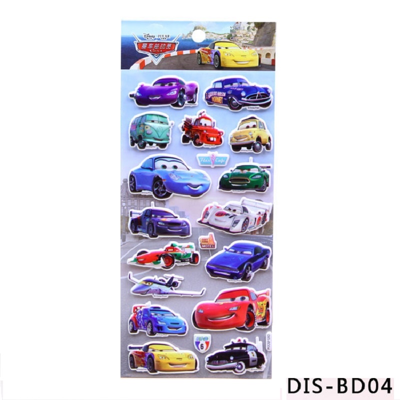 Sticker 3D chống thấm Vương Quốc Xe Hơi cho bé đồ chơi dán giải trí nhân vật yêu thích