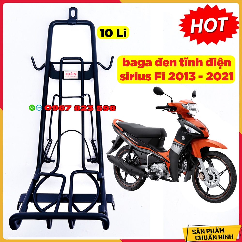 Baga Sirius Fi Sơn Đen Tĩnh Điện 10 Li Bền Đẹp Cứng Cáp