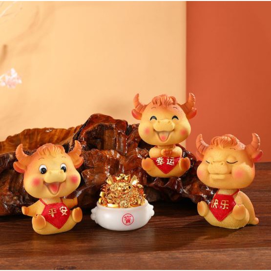 Sét trang trí sinh nhật cho bé - CẶP ĐÔI TRÂU NGỒI HŨ