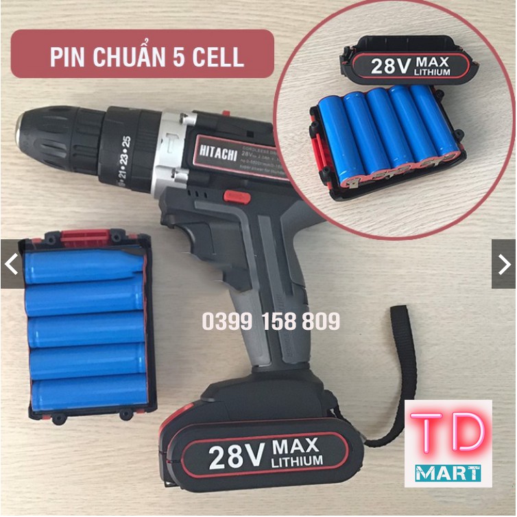 Pin Máy khoan Hitachi 26v - 28v Chuẩn 5 Cell