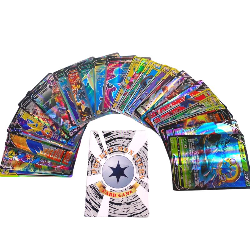 Bộ Thẻ Bài Chơi Pokemon 64 Thẻ (4MEGA +20TEAM +32V +8VMAX) Chơi Đối Kháng New Đẹp