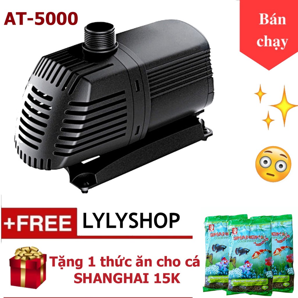 Máy bơm hồ cá ATMAN AT 5000 55W 5000l/h + Tặng 01 thức ăn nổi cho cá SHANGHAI giúp cá chóng lớn, lên màu đẹp túi 100gr