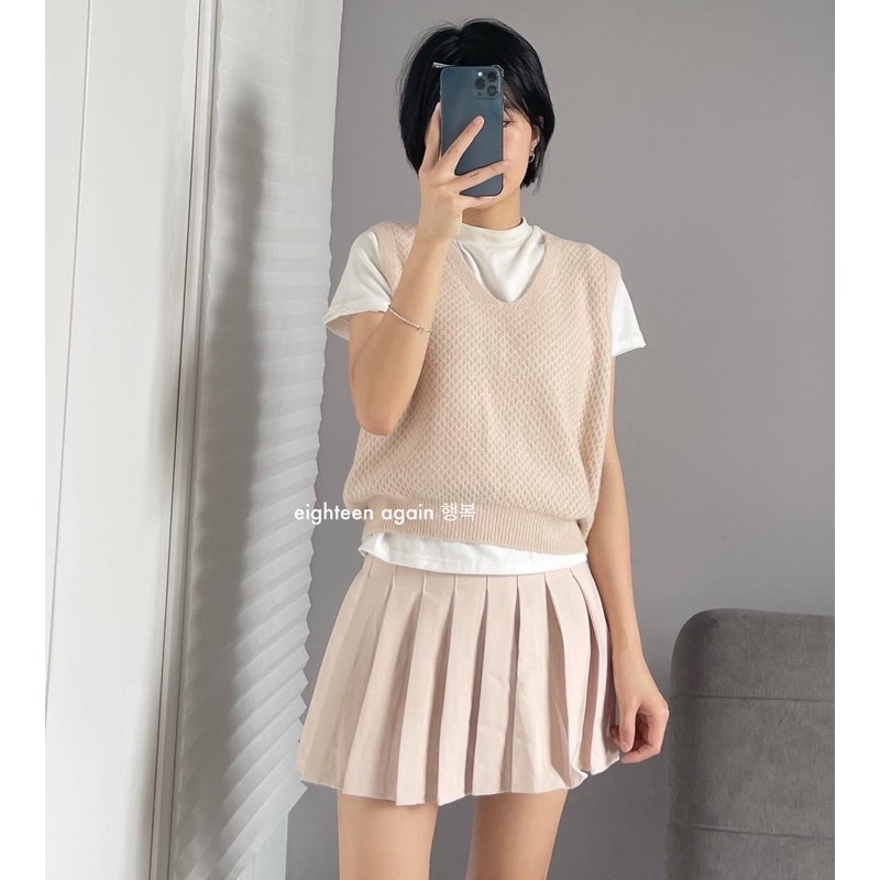 GILE PEACH PHỐI VÁY XẾP LI