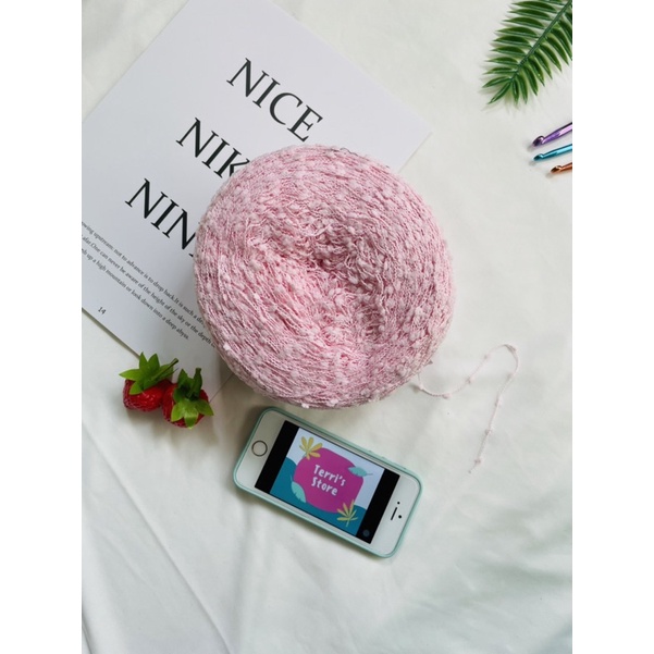 Yarn - Len sợi bông xù - Mi Pompom - Mi Xù đốm - Sợi Thu Đông