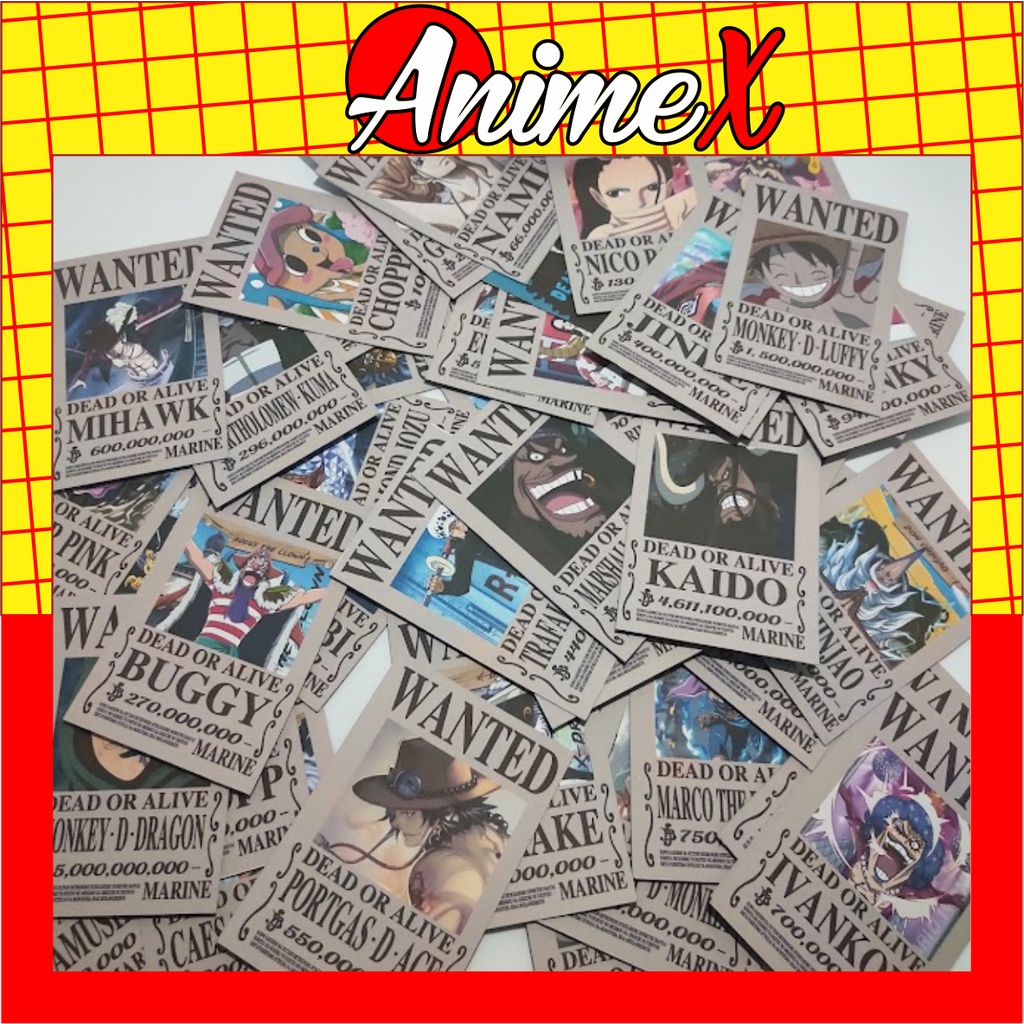 Hộp 50 Tấm Truy Nã Anime One Piece - Đảo Hải Tặc - One Piece Wanted Card By AnimeX