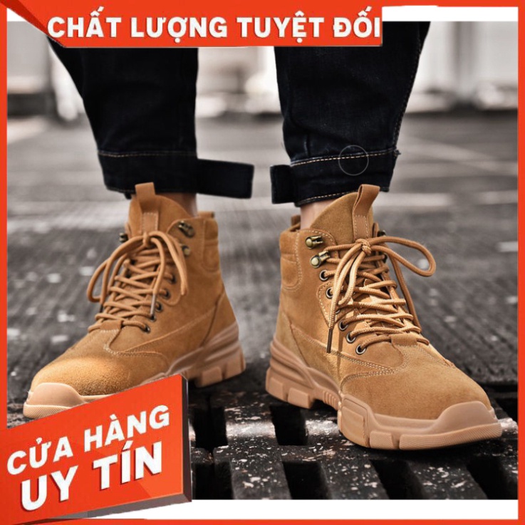 Giày nam cao cổ da lộn chống nước đi cực bền bỉ với thời gian phong cách bụi bặm ulzzang Hàn Quốc cực Hot TH-26 - Hàng n