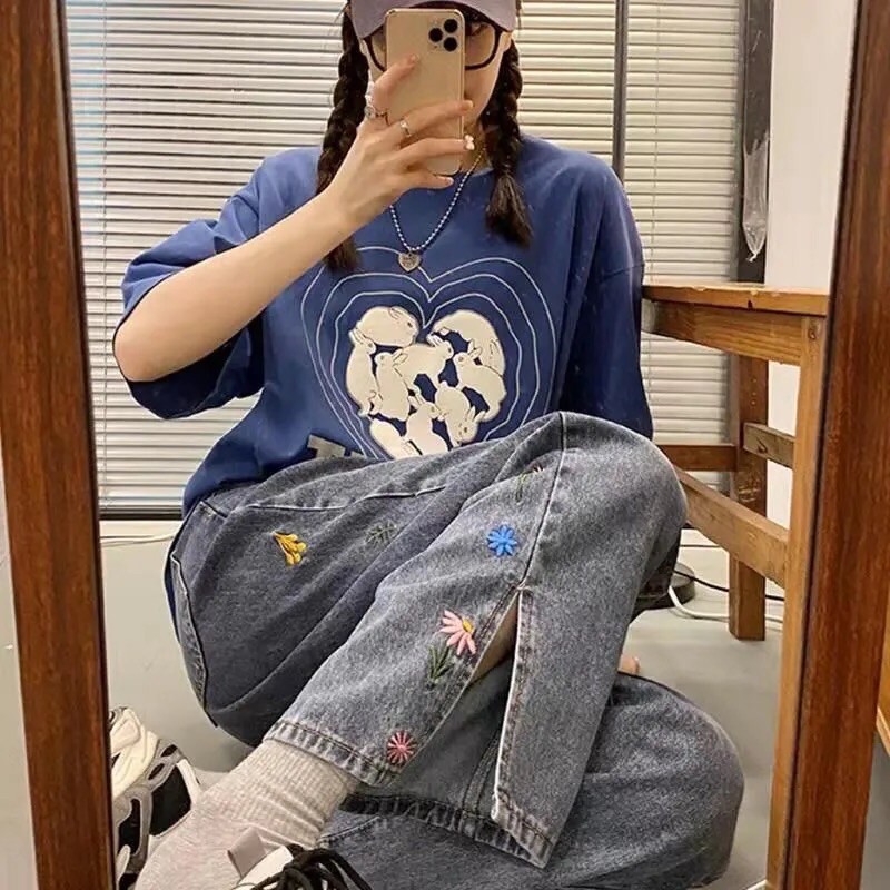 ❌ Sẵn 6S❌ quần jean in hoạ tiết phong cách thời trang, ib sdt cho shop sau khi đặt