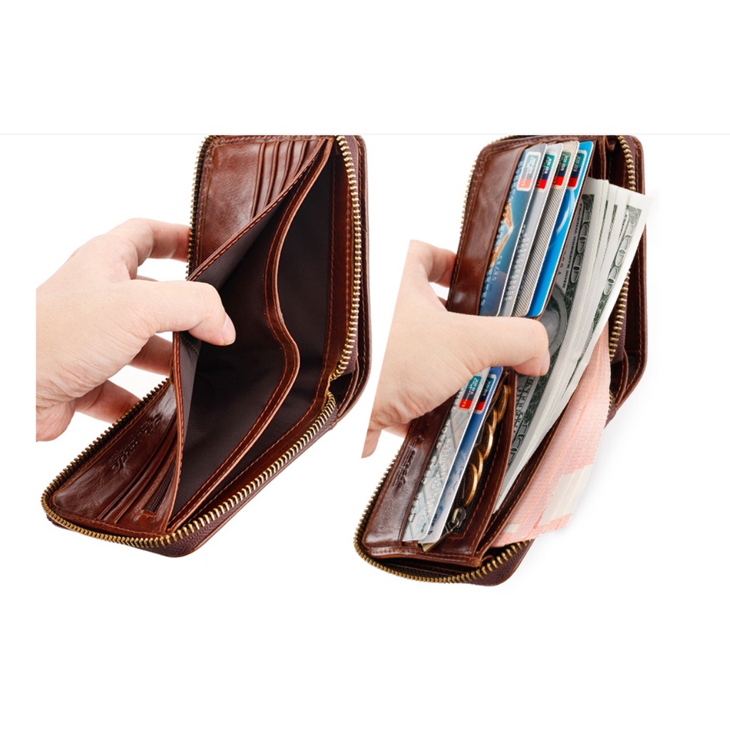 Ví nam 100% da bò thật cao cấp phong cách mới