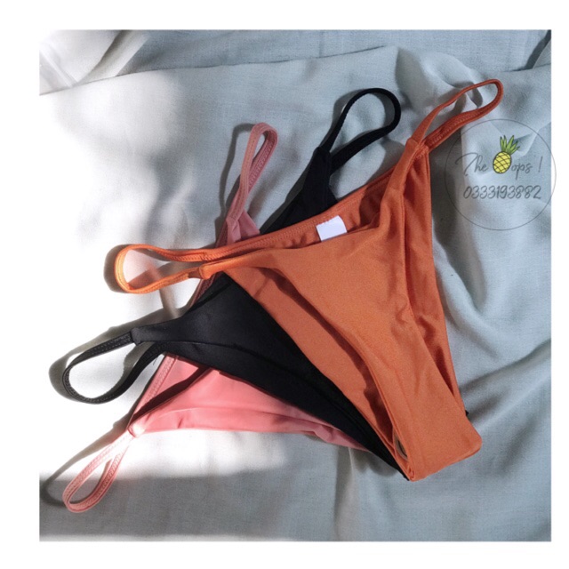 [Clip+Ảnh thật] BIKINI 2 mảnh sexy dáng basic 3 màu hồng/cam/đen/vàng | BigBuy360 - bigbuy360.vn