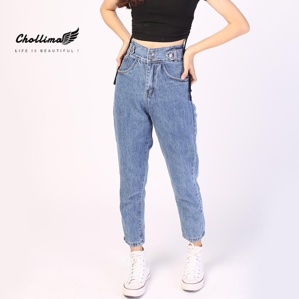 Quần baggy jeans nữ Chollima form rộng 2 bách nhọn QD015 ulzzang phong cách hàn quốc *