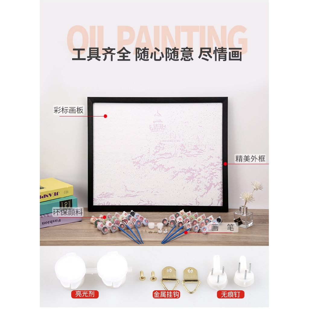 Entry-level diy digital oil painting Van Gogh series oil painting hand-painted decorative painting living room landscape flowers