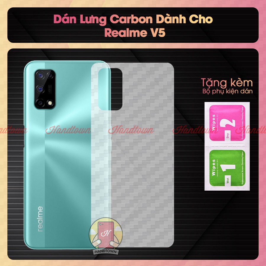 Miếng Dán Lưng Cacbon Realme V5 Realme V5 5G RealmeV5 Không Full Viền Bảo Vệ Mặt Lưng Máy Chống Trầy Xước Bụi Bẩn