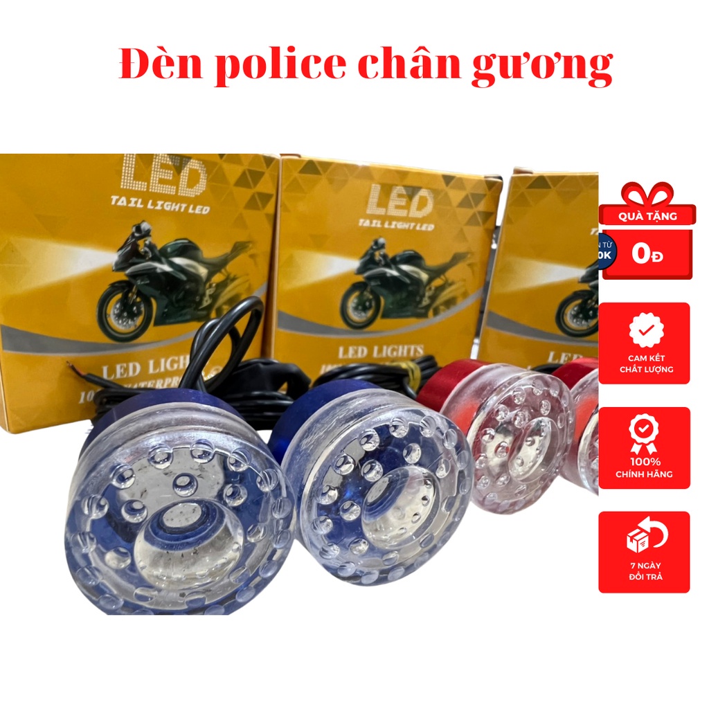 Đèn led nháy nhiều chế độ lắp chân gương cho mọi dòng xe xanh lá, dương, đỏ loại xịn chống nước tuyệt đối