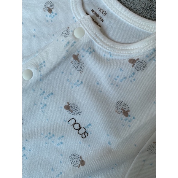NOUS CHÍNH HÃNG - BODYSUIT HÌNH CỪU NEWBORN - BODYSUIT TRẮNG NEWBORN