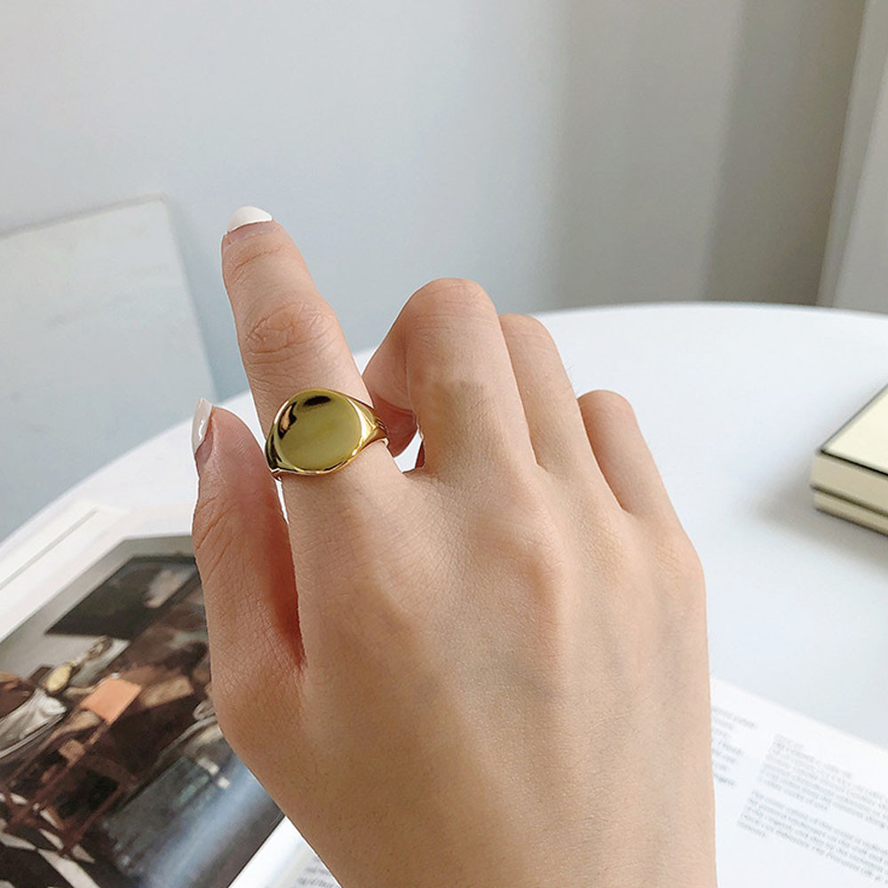 Nhẫn Đeo Tay Kim Loại Tạo Hình Vòng Tròn Thời Trang Cho Nữ