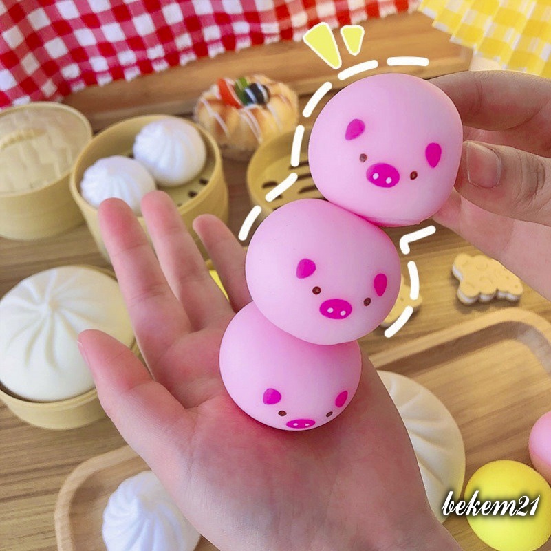 3 Bé Squishy Mochi Bánh Bao Heo Hồng Lợn Hồng đáng yêu GIÚP GIẢM STRESS CỰC ĐÃ/ BÁNH BAO BÓP BÓP
