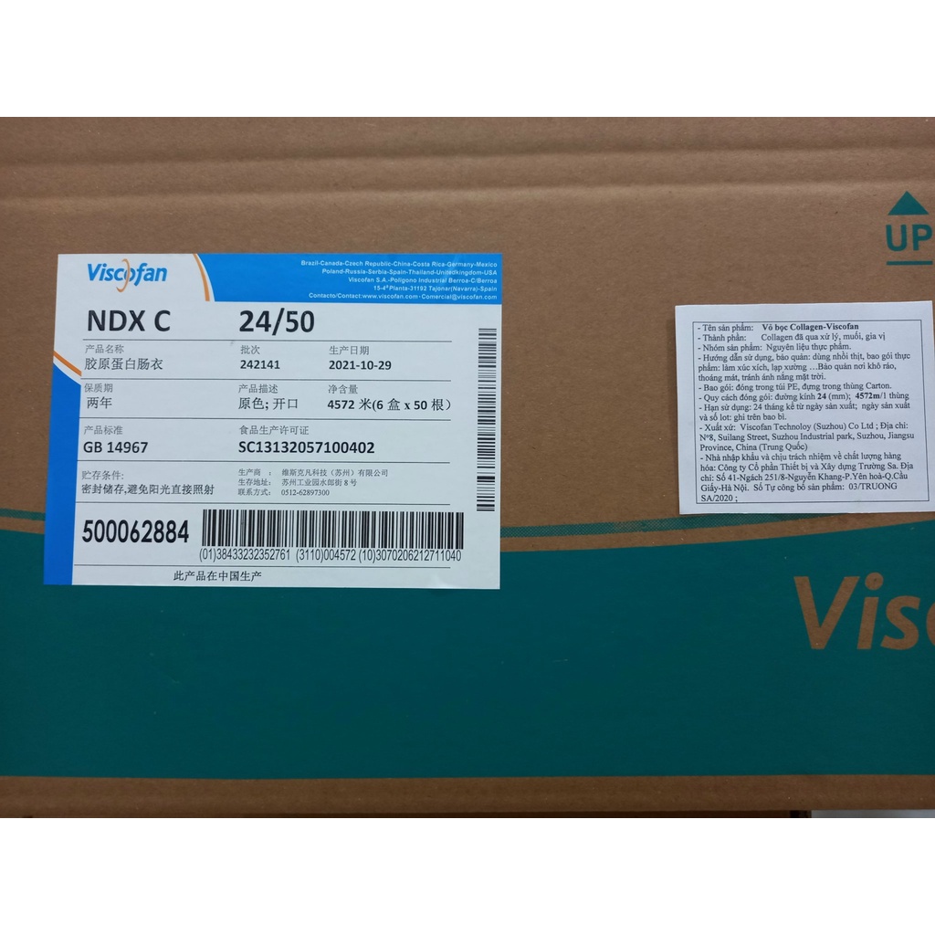 Combo 3 Cuộn Vỏ Xúc Xích Collagen Viscofan Mã NDXC Dày Dặn Đảm Bảo Vệ Sinh An Toàn Thực Phẩm Hàng Chuẩn