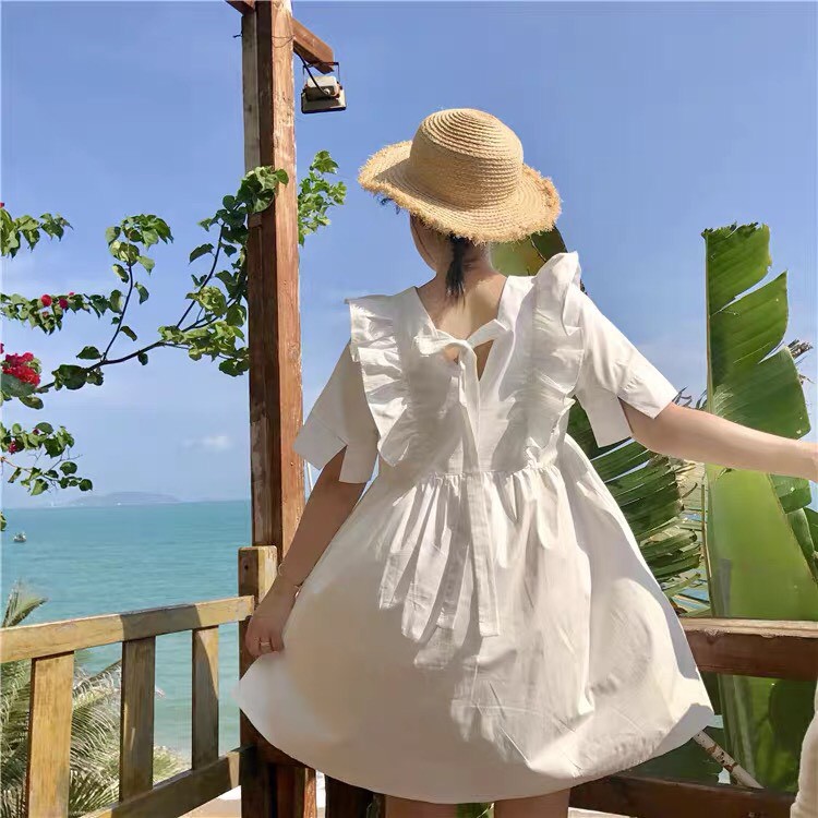 Váy babydoll dáng ngắn, đầm babydoll xanh đôi bạn thân E44 thời trang nữ emmei | BigBuy360 - bigbuy360.vn