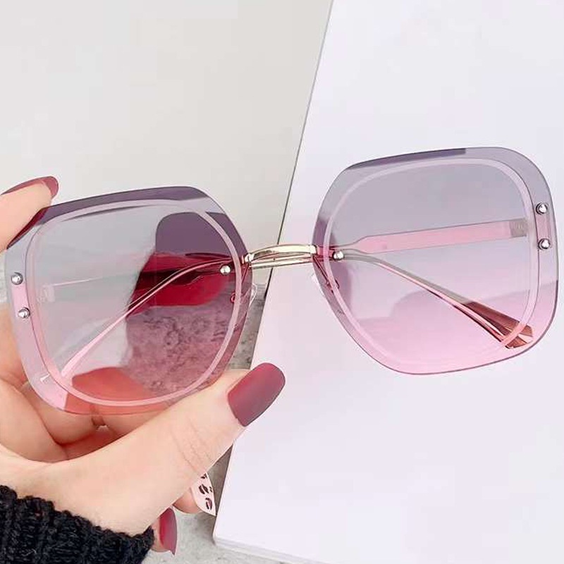 (YUZHU) Kính Râm Oversized Không Gọng Chống Tia UV Thời Trang Mùa Hè