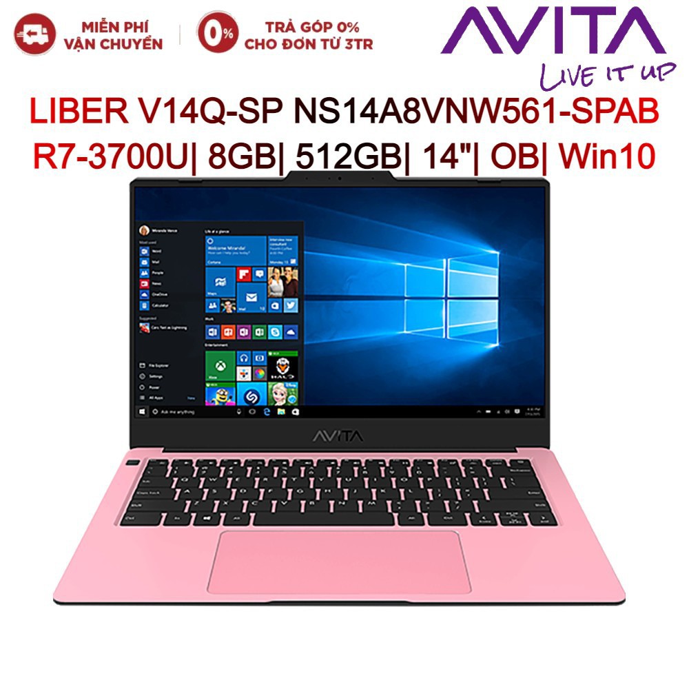 Laptop Avita LIBER V14Q-SP NS14A8VNW561-SPAB R7-3700U| 8GB| 512GB| 14"FHD| OB| Win10 | BigBuy360 - bigbuy360.vn