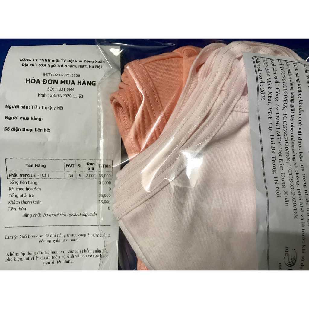 Khẩu trang Dệt kim đông xuân tái sử dụng công nghệ nhật bản( set 10 chiếc) Cam kết hàng thật . | BigBuy360 - bigbuy360.vn