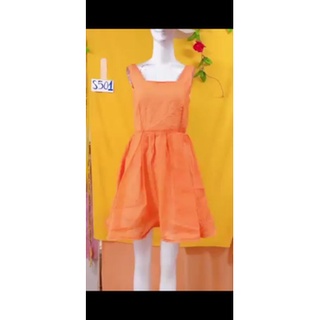 đầm xòe màu cam tươi size S/XS. S501