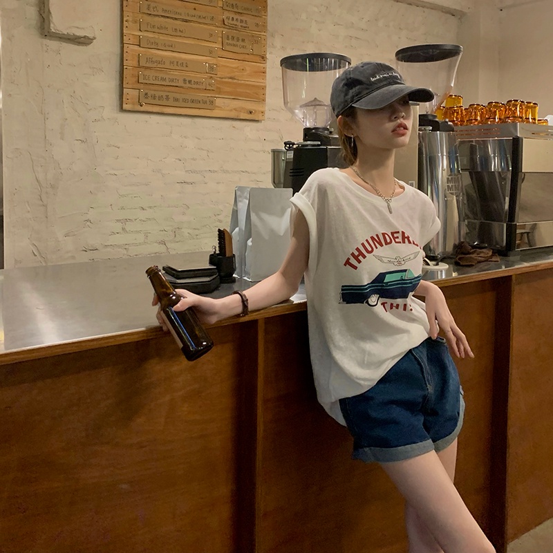 Áo Thun Nữ Không Tay In Chữ Thời Trang