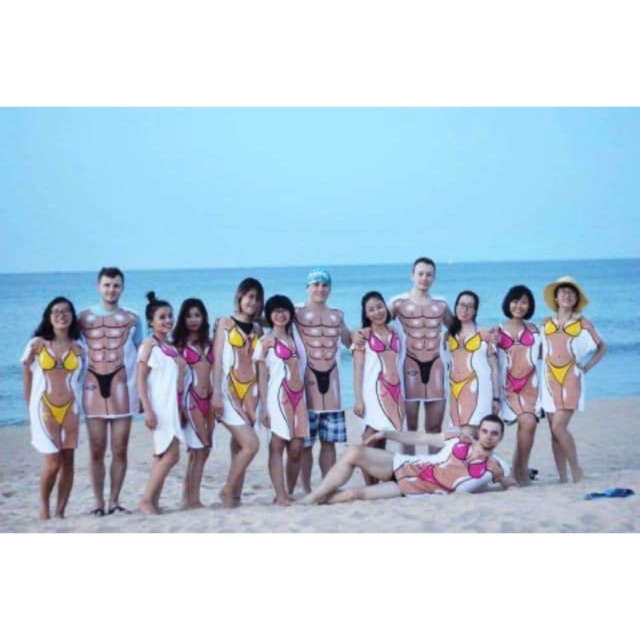 Áo bikini-áo in hình bikini-6 múi