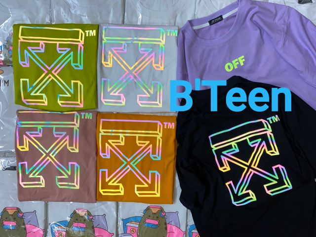 Áo Phản QuangHình Thật B'Teen% tay lỡ Unisex OFF 12 màu